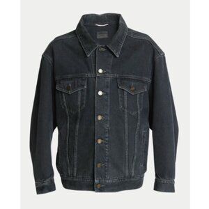 Saint Laurent Egg-Shaped Denim Jacket in Verde Aqua